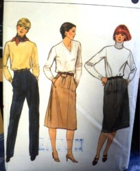 7805 VOGUE 70S A-LINE SKIRT, SLIM PANTS PATTERN 10